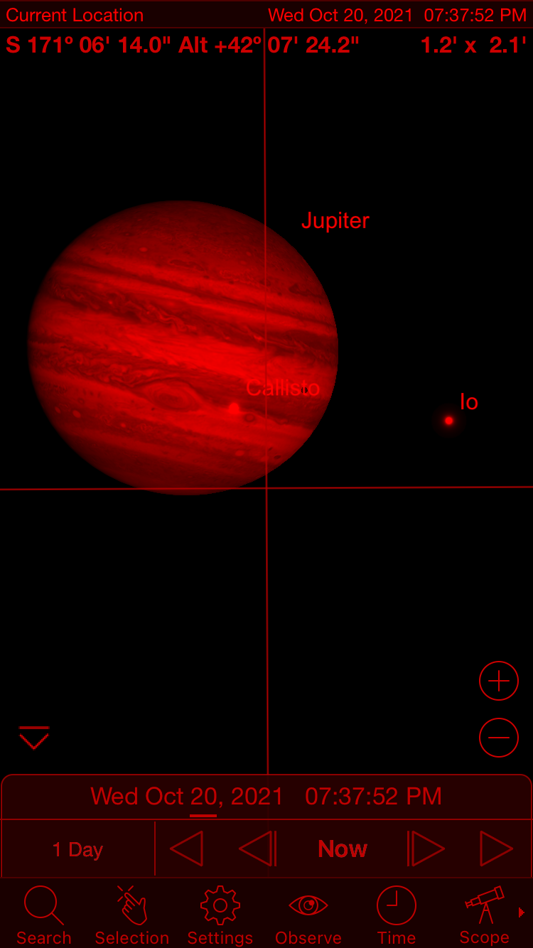 Jupiter Io Callisto SkySafari