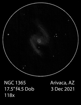 Low alt galaxies- NGC 1365, 1097, 55, Fornax Cluster, & more - Sketching -  Cloudy Nights