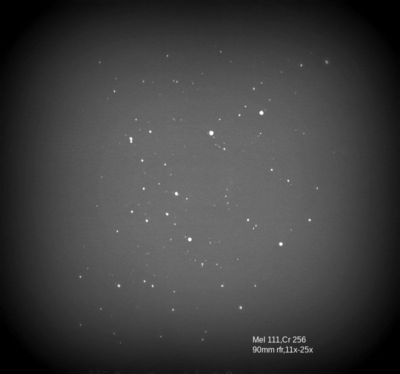 Mel 111,Cr 256 the coma star cluster with the 90mm