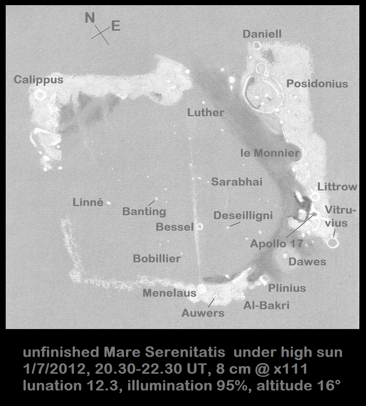 Lunar 018: Mare Serenitatis dark edges (distinct mare areas with different compositions)
