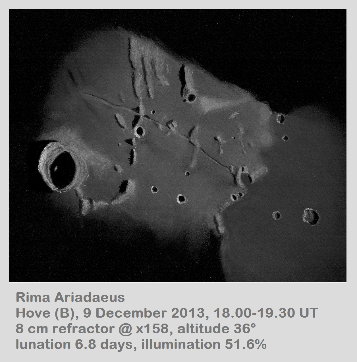 Lunar 029: Rima Ariadaeus (long, linear graben)