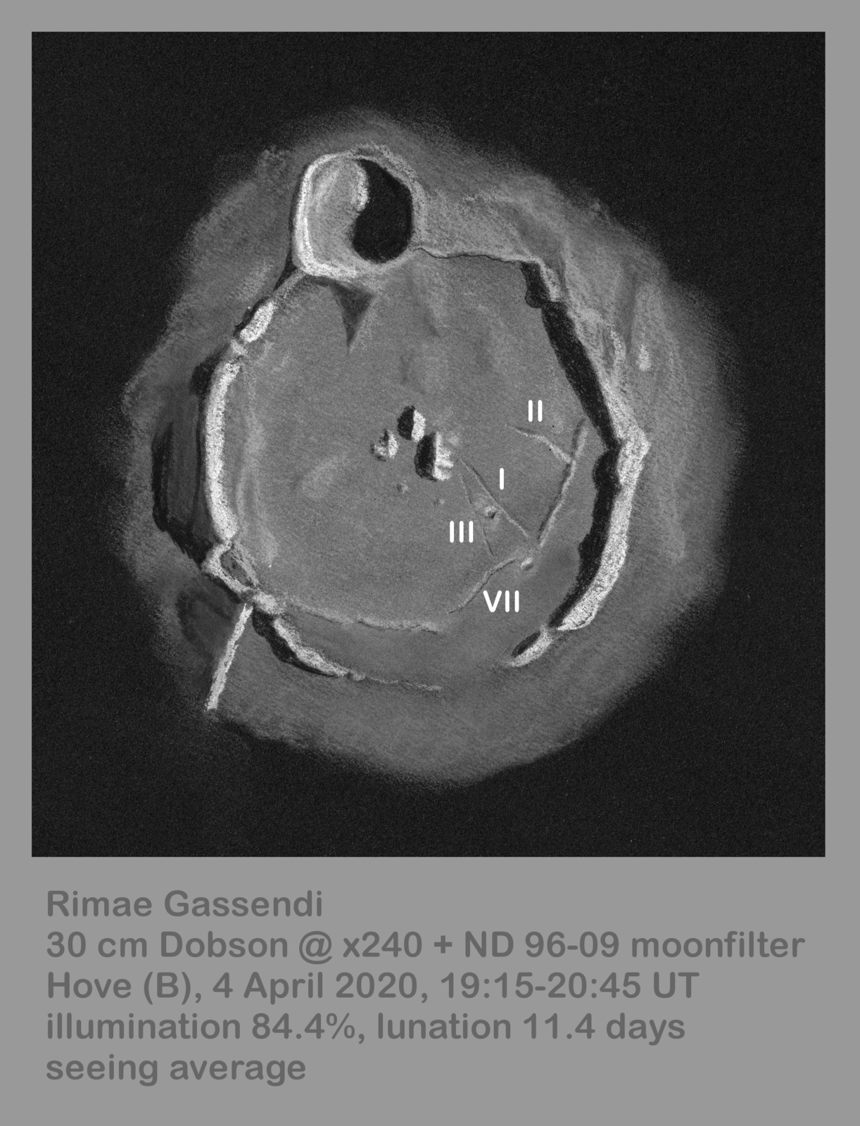 Lunar 013: Gassendi (floor fractured crater)
