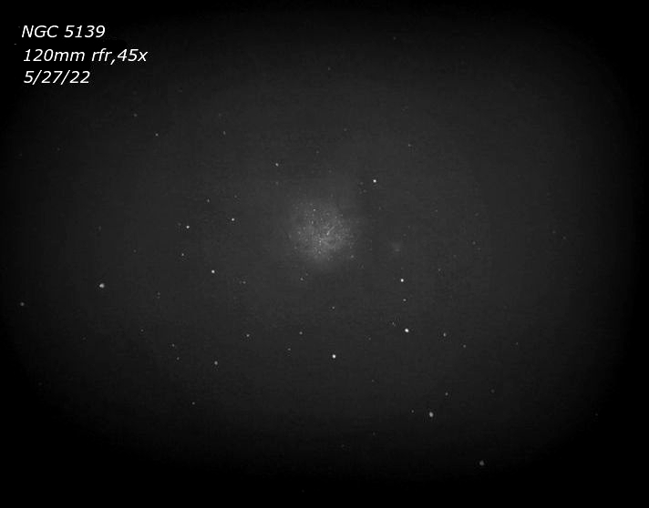 ngc 5139 with the 120mm rfr,drawn 5/27/22
