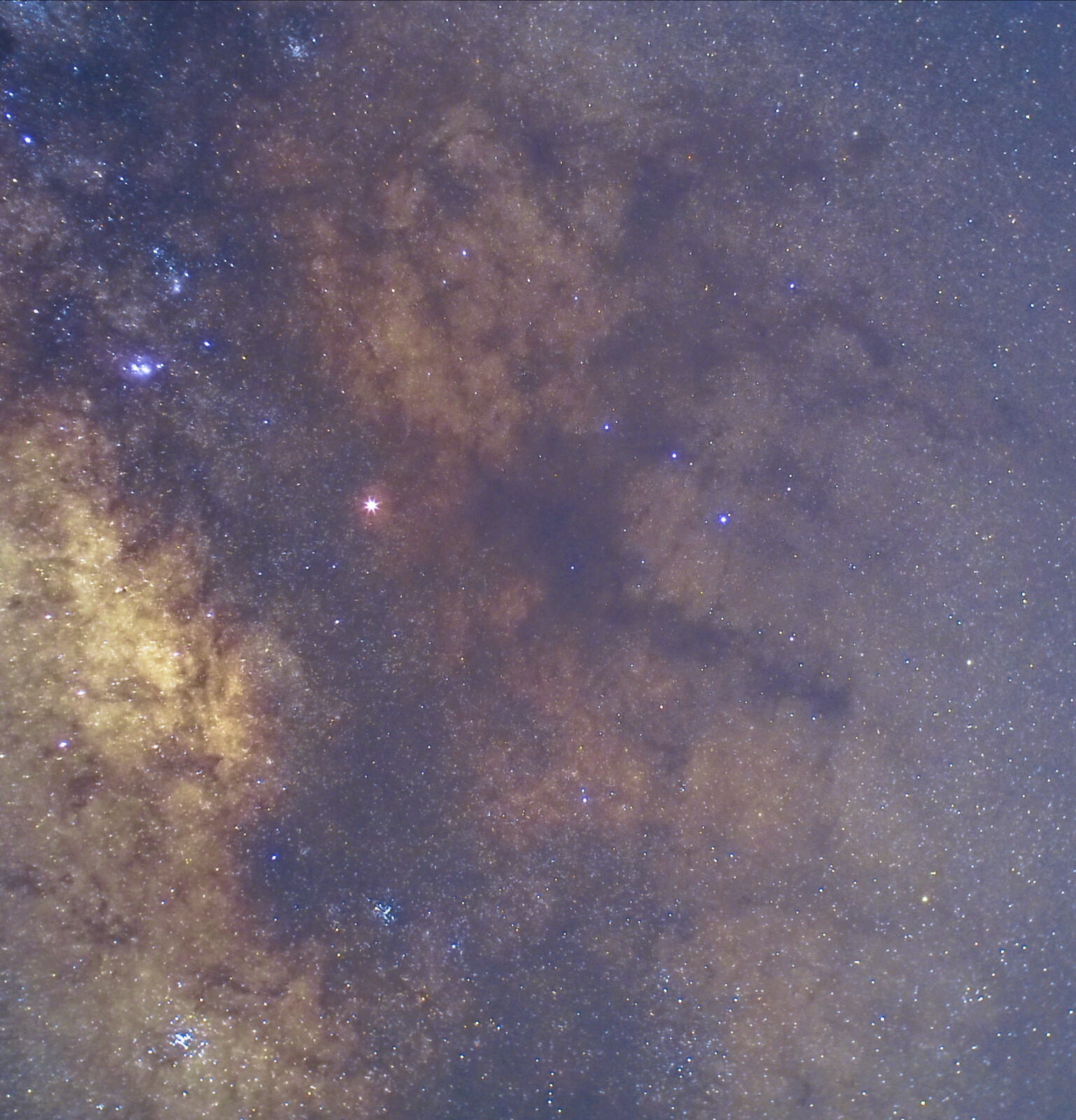 Mars Crossing Milky Way Center
