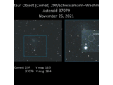 Centaur (Comet) 29P/Schwassmann–Wachmann & Asteroid  37079  11-26-21  GIF