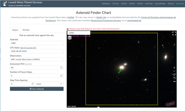 (1069) Planckia Lowell Finder (Object) 06-05-22 03:00 UT