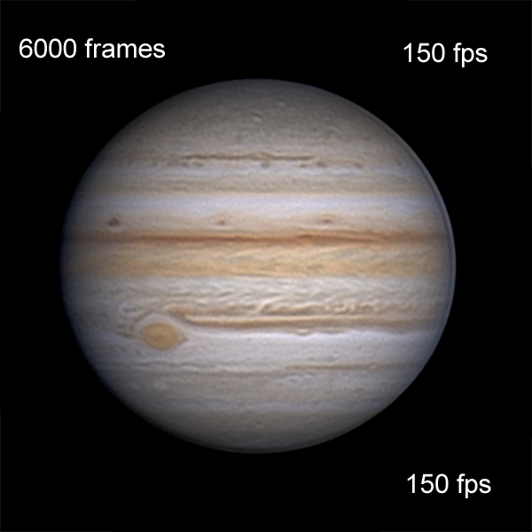 Jupiter frame rate comparison, 7 Oct 2021, 6000 frames