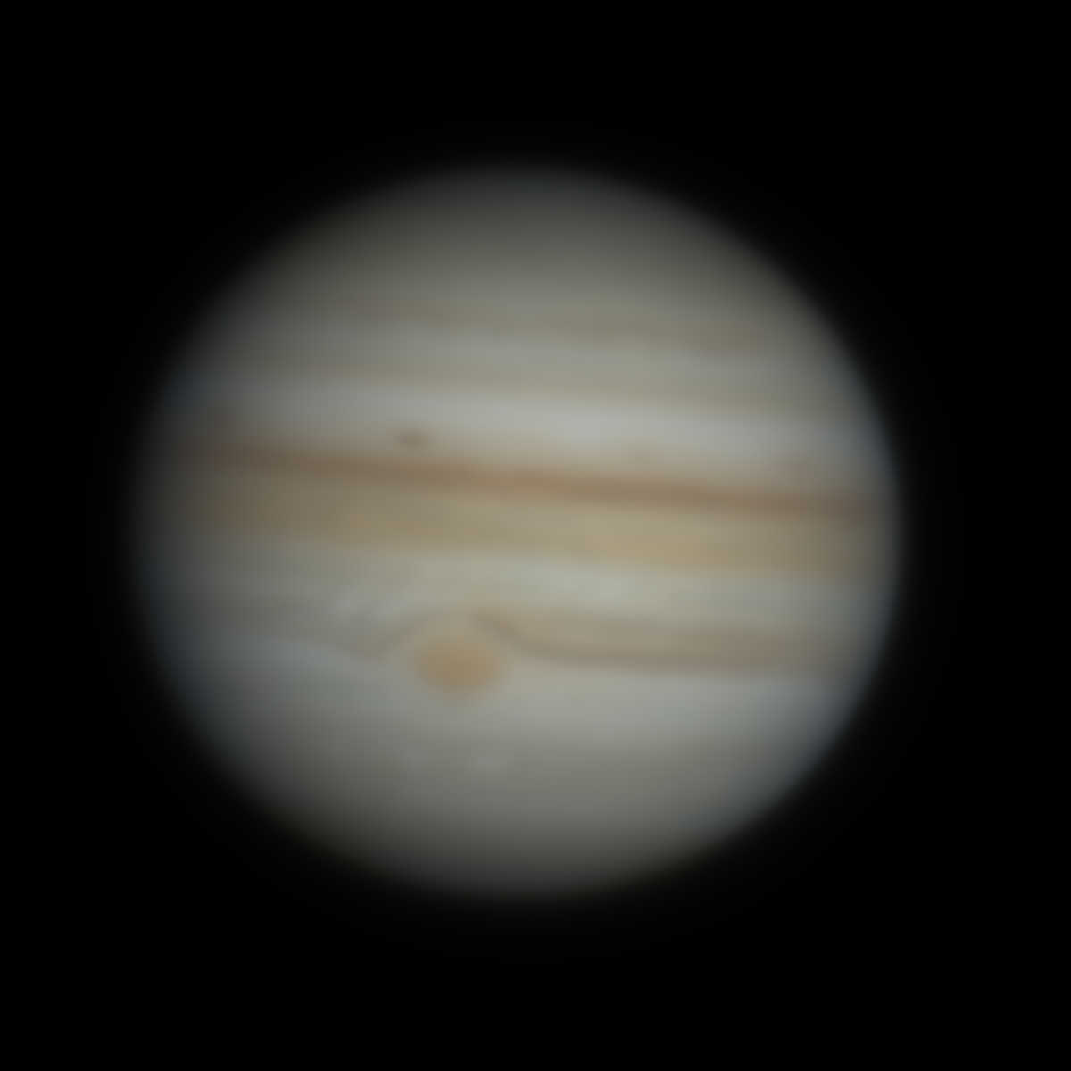 Jupiter in below average conditions, raw stack, 19 Oct 2021