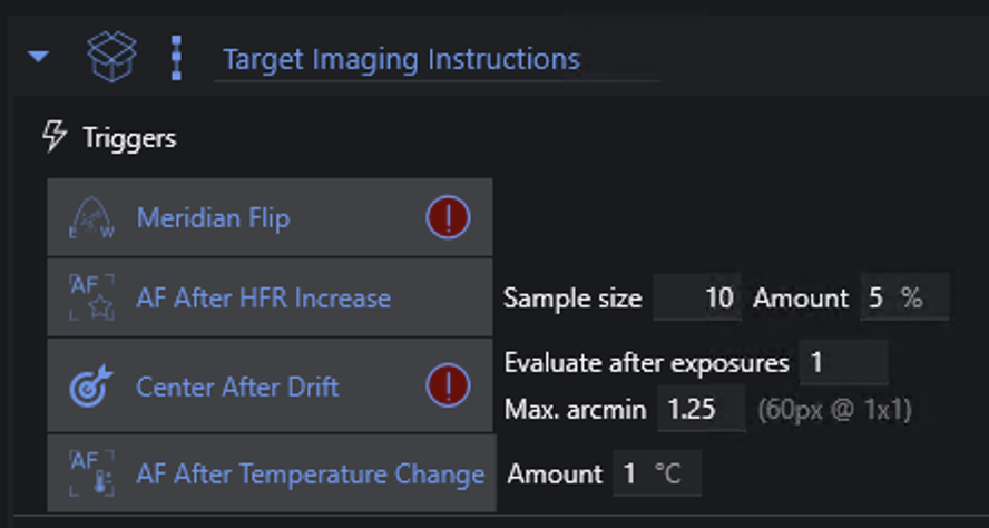 Meridian Flip Trigger in Sequence Setup