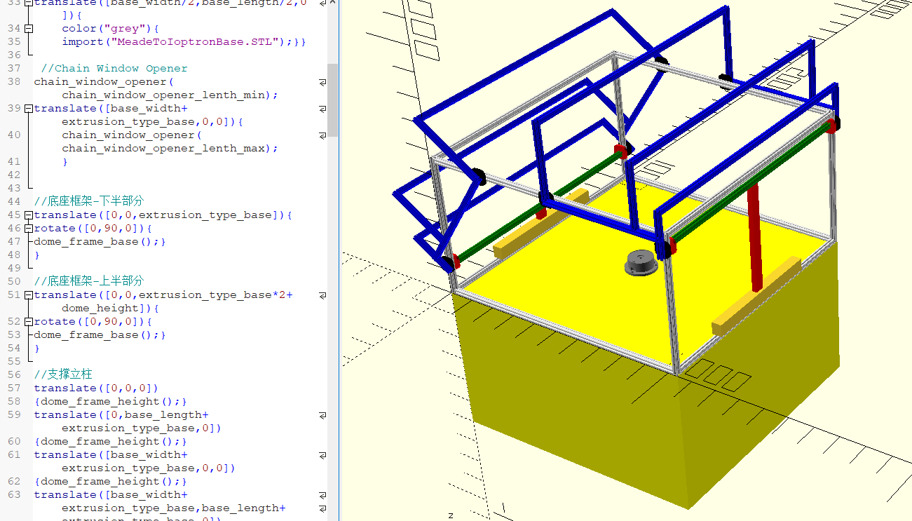 Designing frame structures with OpenSCAD