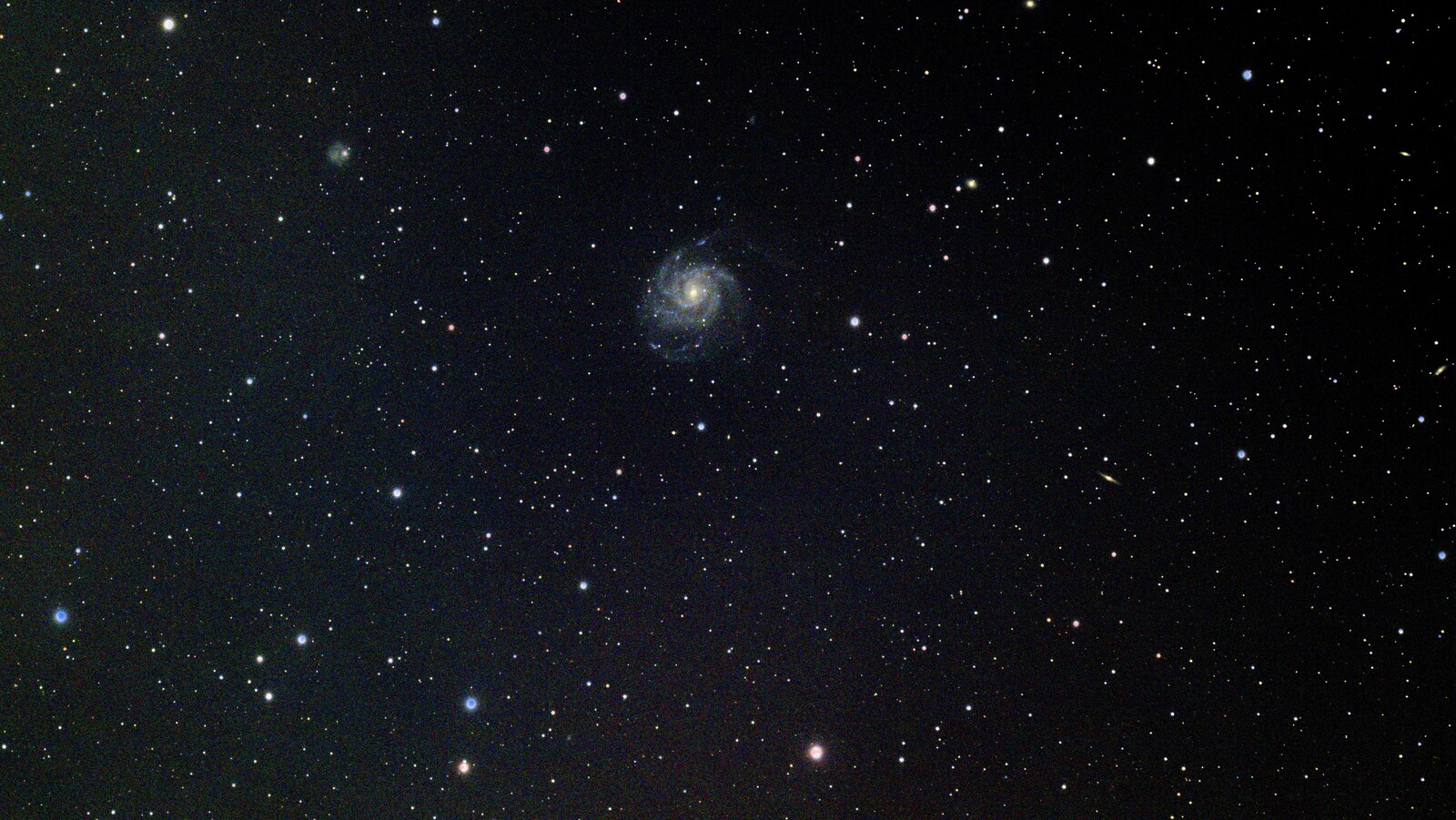 M101 Pinwheel Galaxy 13 Aug '21 Driveway Liberty Hill Raw Cropped to 16:9