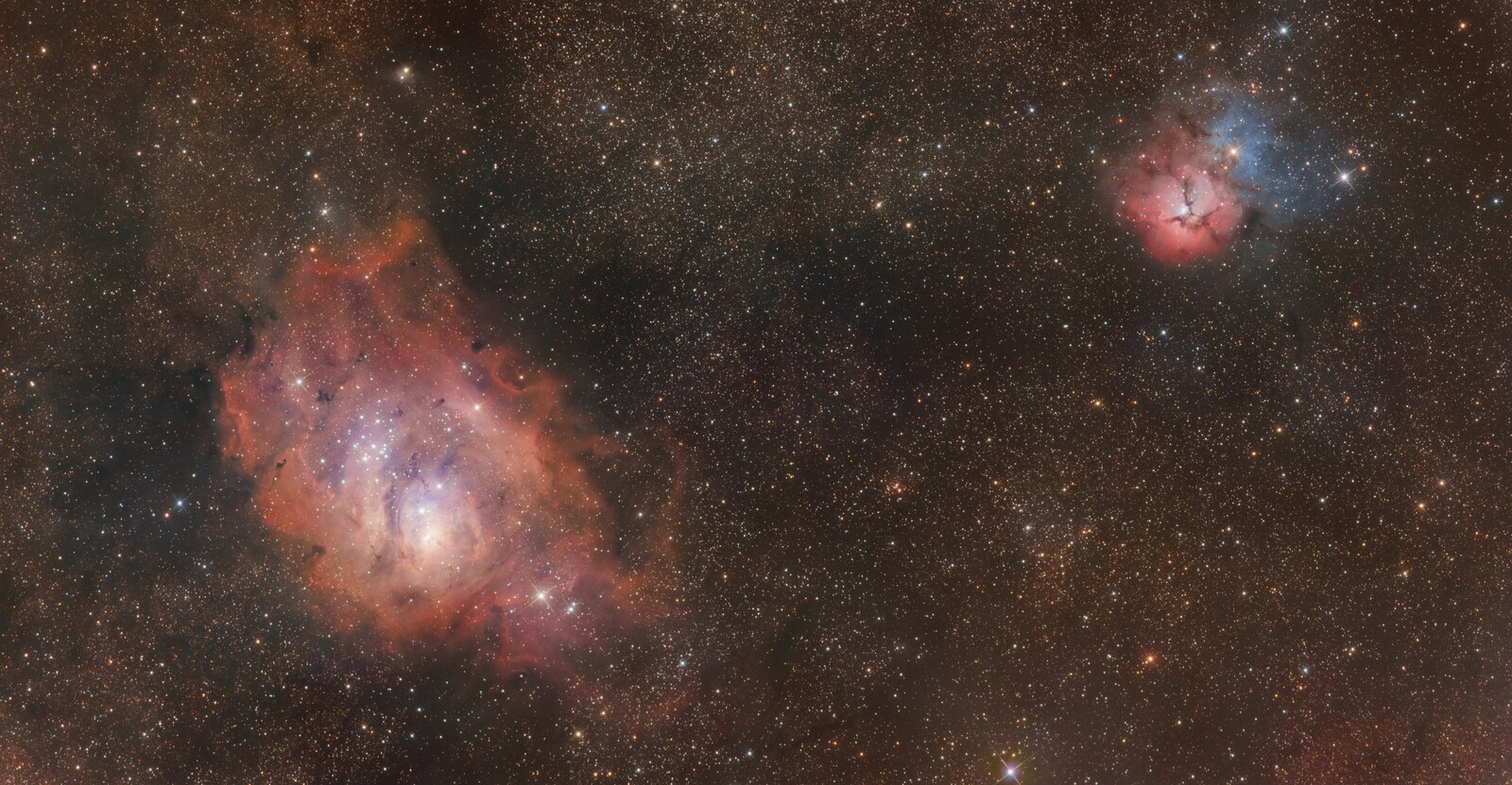 Trifid Nebula (M20) and Lagoon Nebula (M8)
