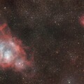 Trifid Nebula (M20) and Lagoon Nebula (M8) RBB Combination