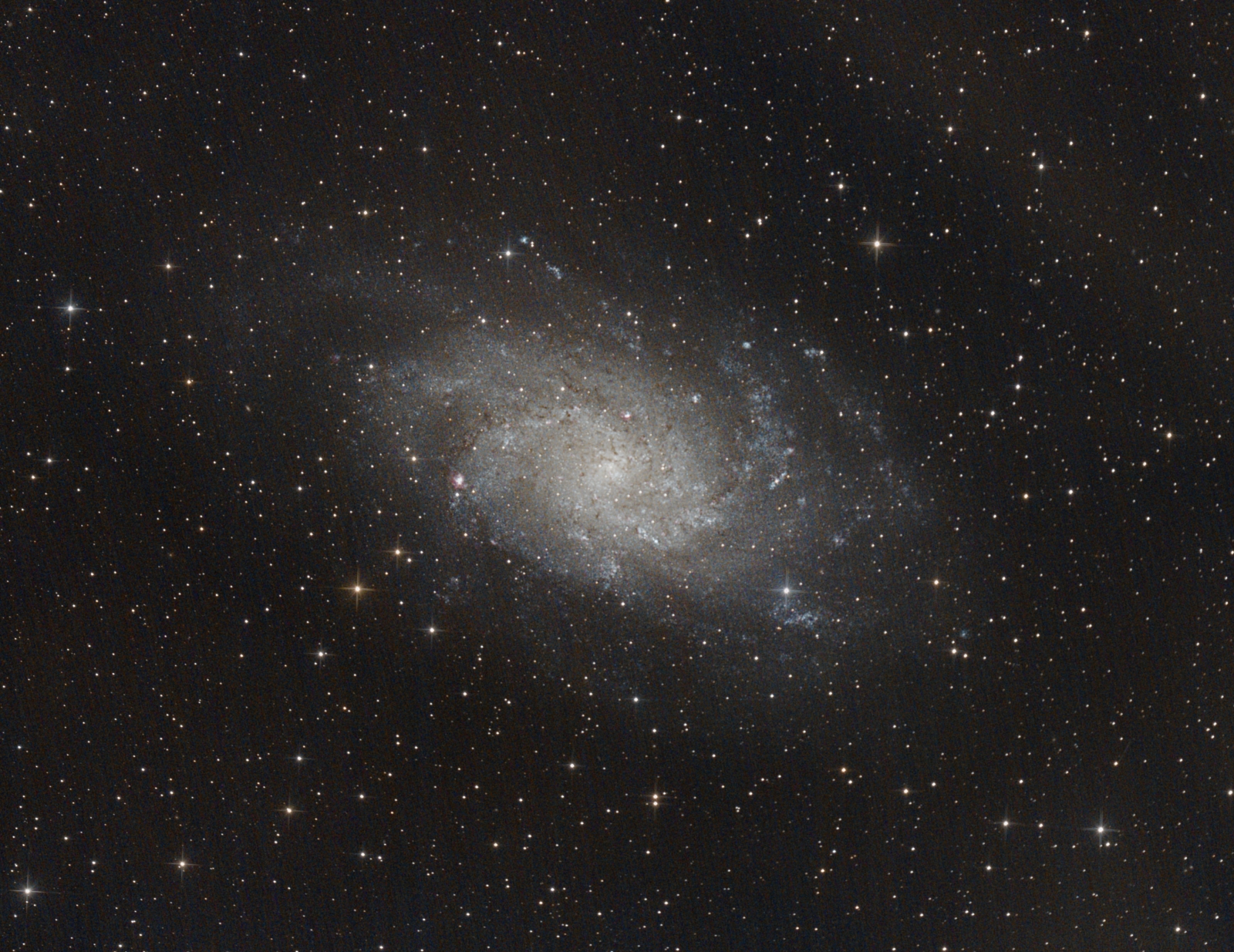 M33 3h 6" f/4 newtonian at f/3; October 3th 2022; little stars; mod. Canon 77d;
