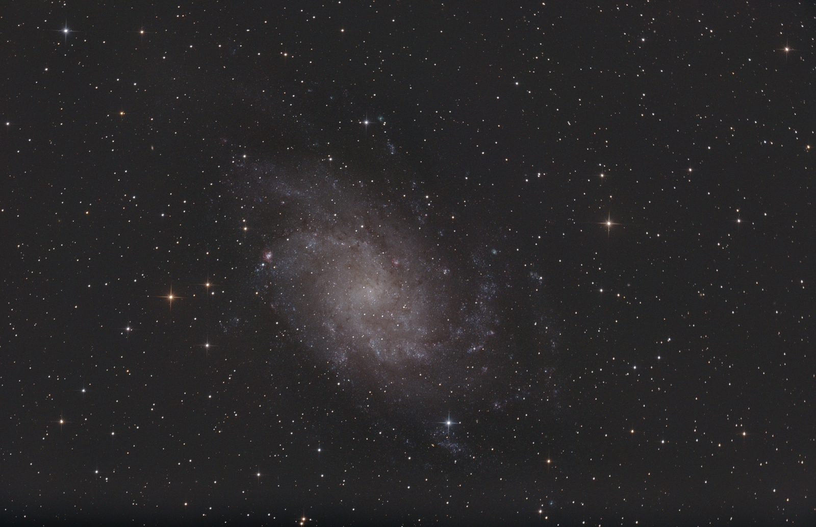 galaxy M33 from October 30th 31st, 2019; total 644x32sec; 8" f/4 newtonian, mod. Canon 77d, uv_ir filter;