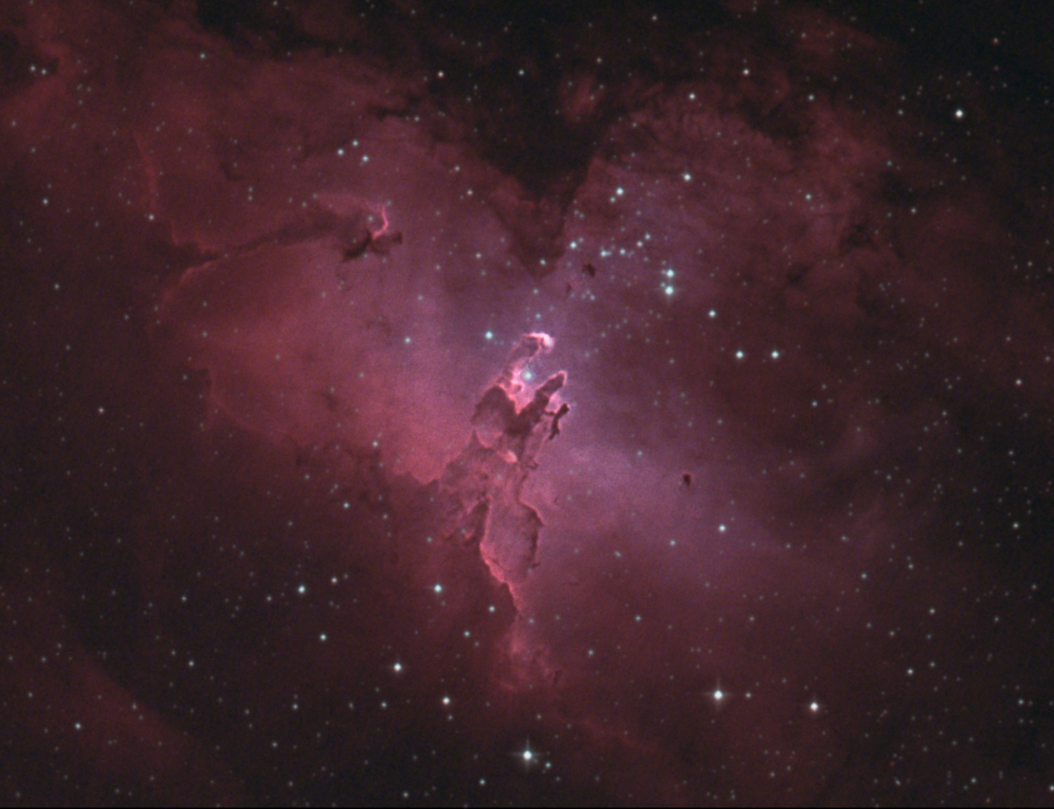 E-nebula M16 from June, 3rd, 2022; 8" f/4 newtonian; mod. Canon 77d, 29x3min; weak stars;