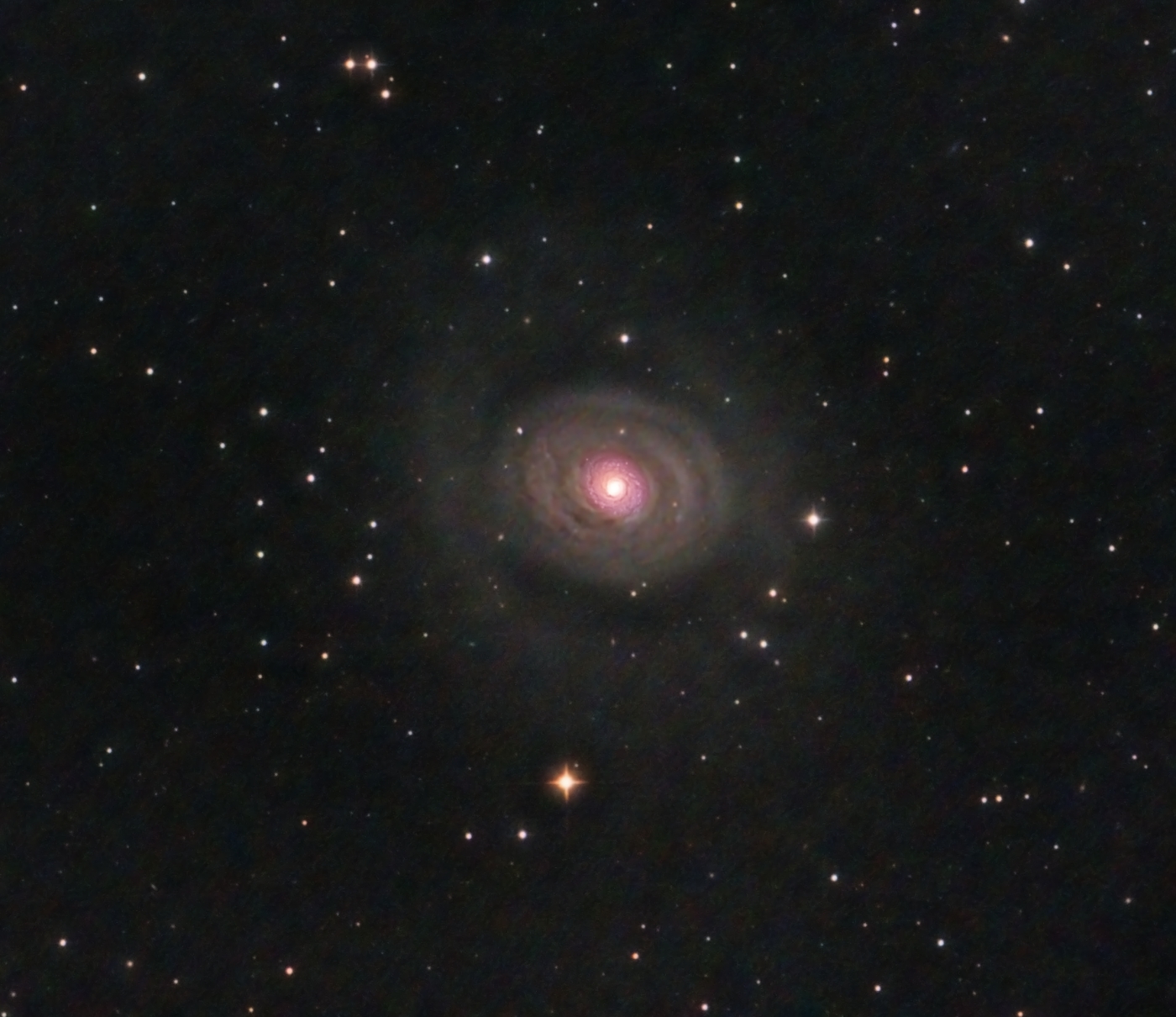 galaxy M94 from March 23th 27th, 2022; total 6h14min; no filter + CLS filter; 8" f/4 newtonian; mod.  Canon 600d;