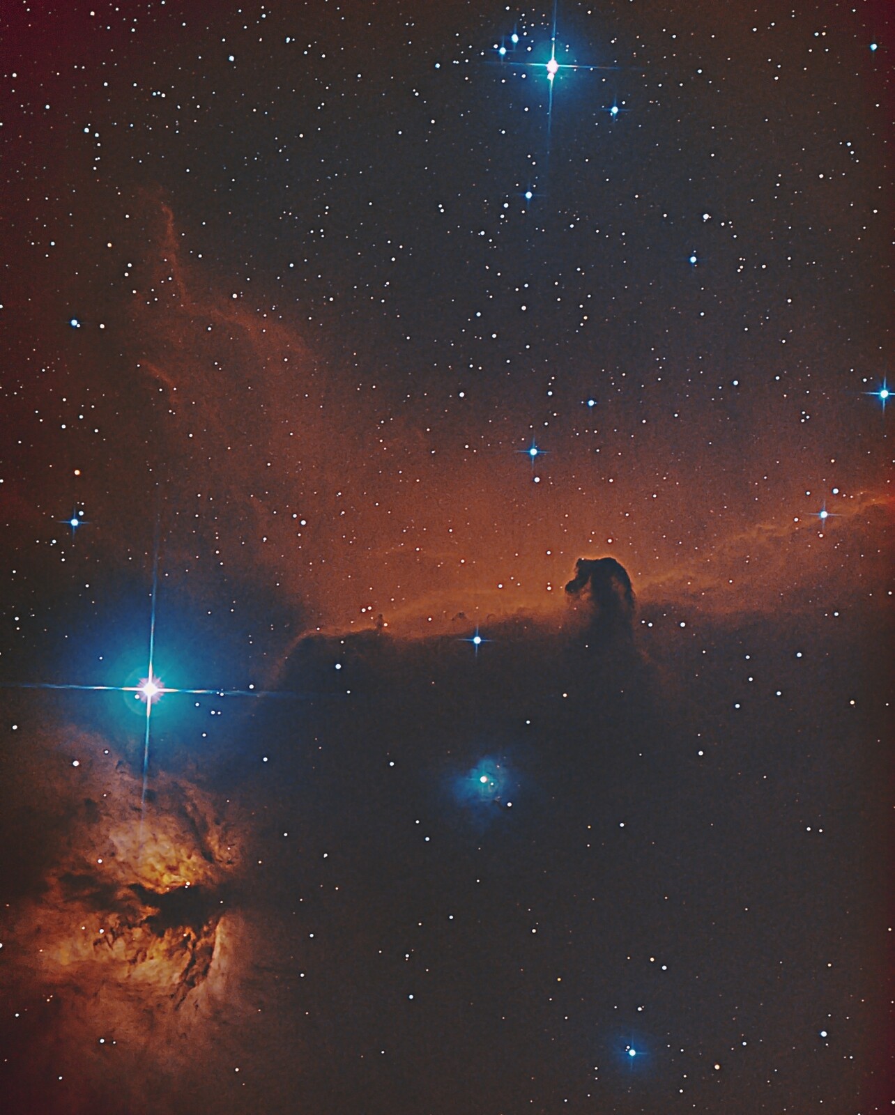horsehead nebula B33 and NGC 2024 from December 19th, 2019; 8" f/4 newtonian; mod. Canon 77d; 310x32 sec;