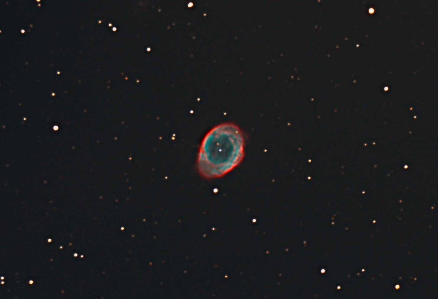 ring nebula M57 from May 21st, 2017; 135x20sec; C9.25 at 2500mm; mod. Canon 1100d; uv_ir filter; a little crop;