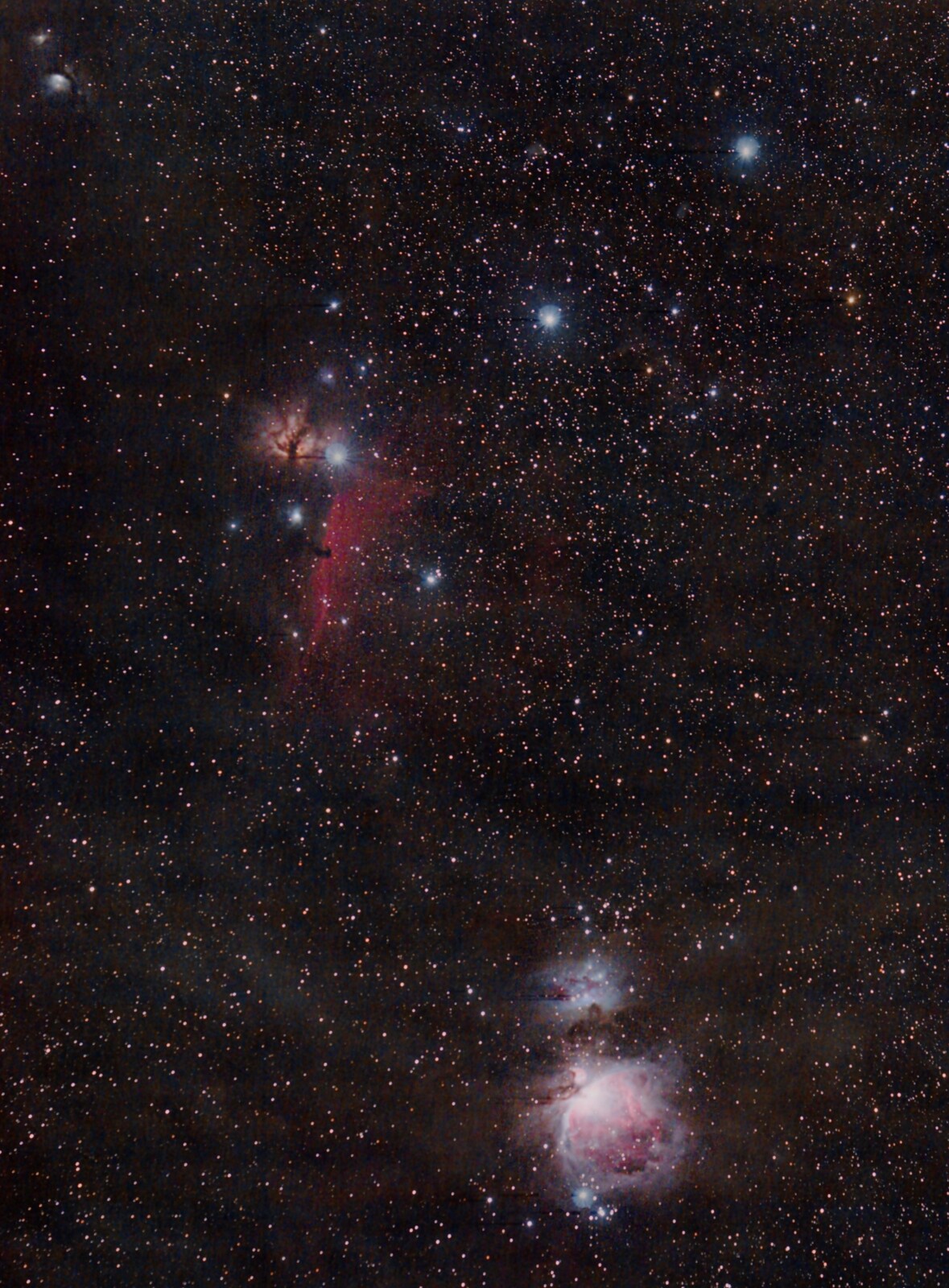 Orion widefield from February 13th, 2018; 76x30sec; Samyang 135mm; uv_ir filter; mod. Canon 1100D;