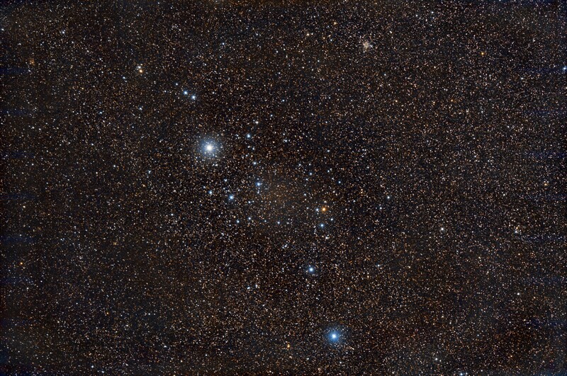 Melotte 20 alpha Persei (Mirphak) open cluster: Samyang 135 mm at f/2.0; mod. Canon 750d; ISO 400; 141x30 sec; uv_ir filter; bortle 6; North = left! from november 3rd, 2023;