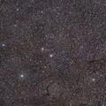NGC 6946/6939 widefield; North=left!! from June 25th, 2023; Samyang 135mm; mod. Canon 750d; 247x32sec; uvir-filter; bortle 6-7 in NO; below=dark nebula Barnard 150