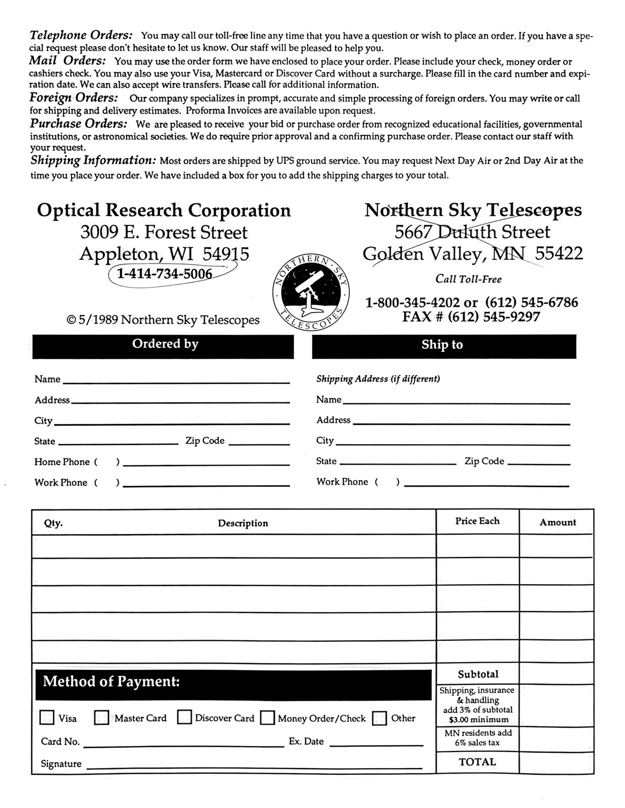 Optical Research Newtonian Telescopes Brochure page 4