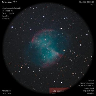 Messier 27 12Jul22 23 23 08 - LRGB view, full moon