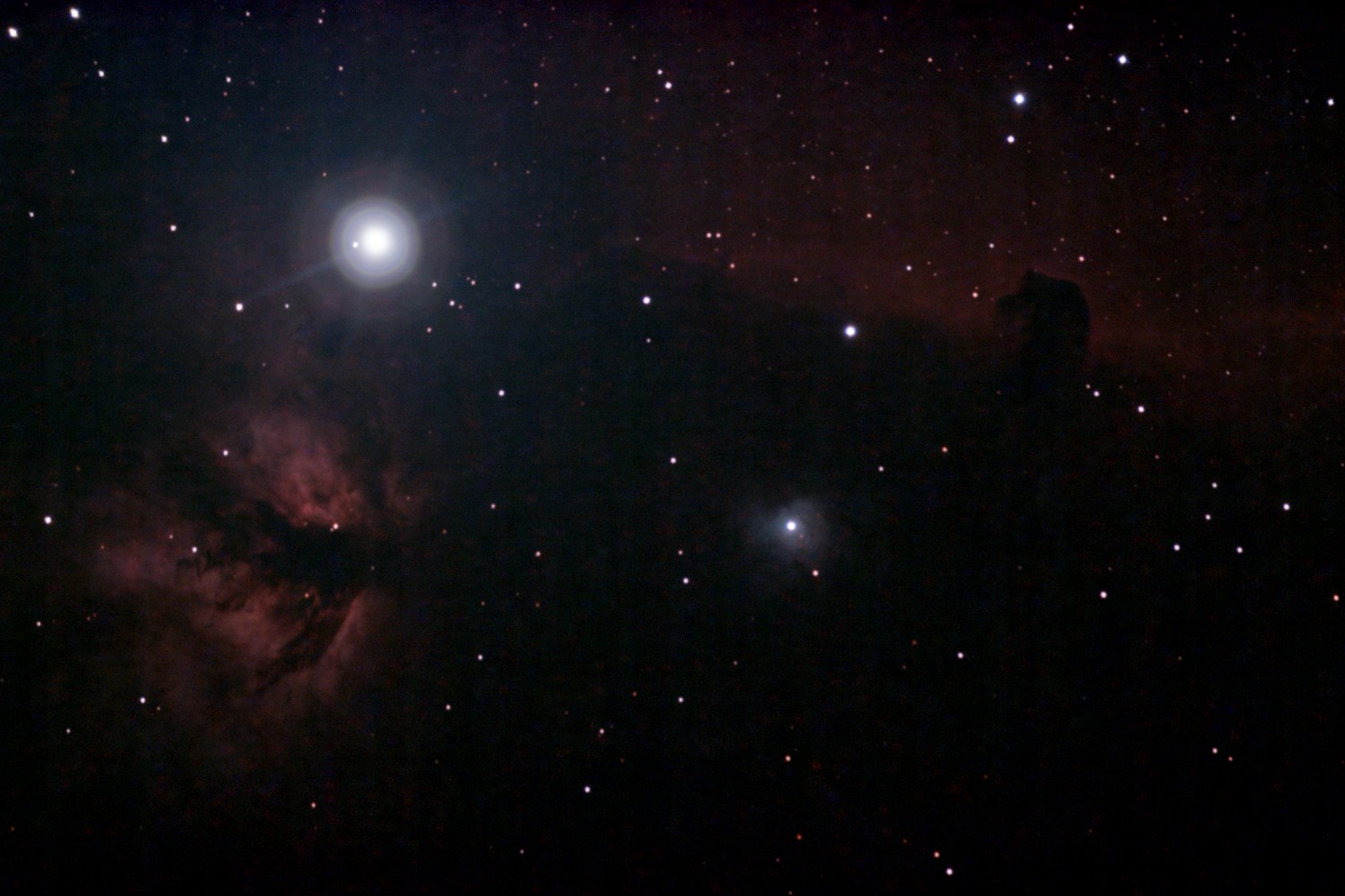 Horse head and Flame nebulae - unprocessed - 725 x 10''