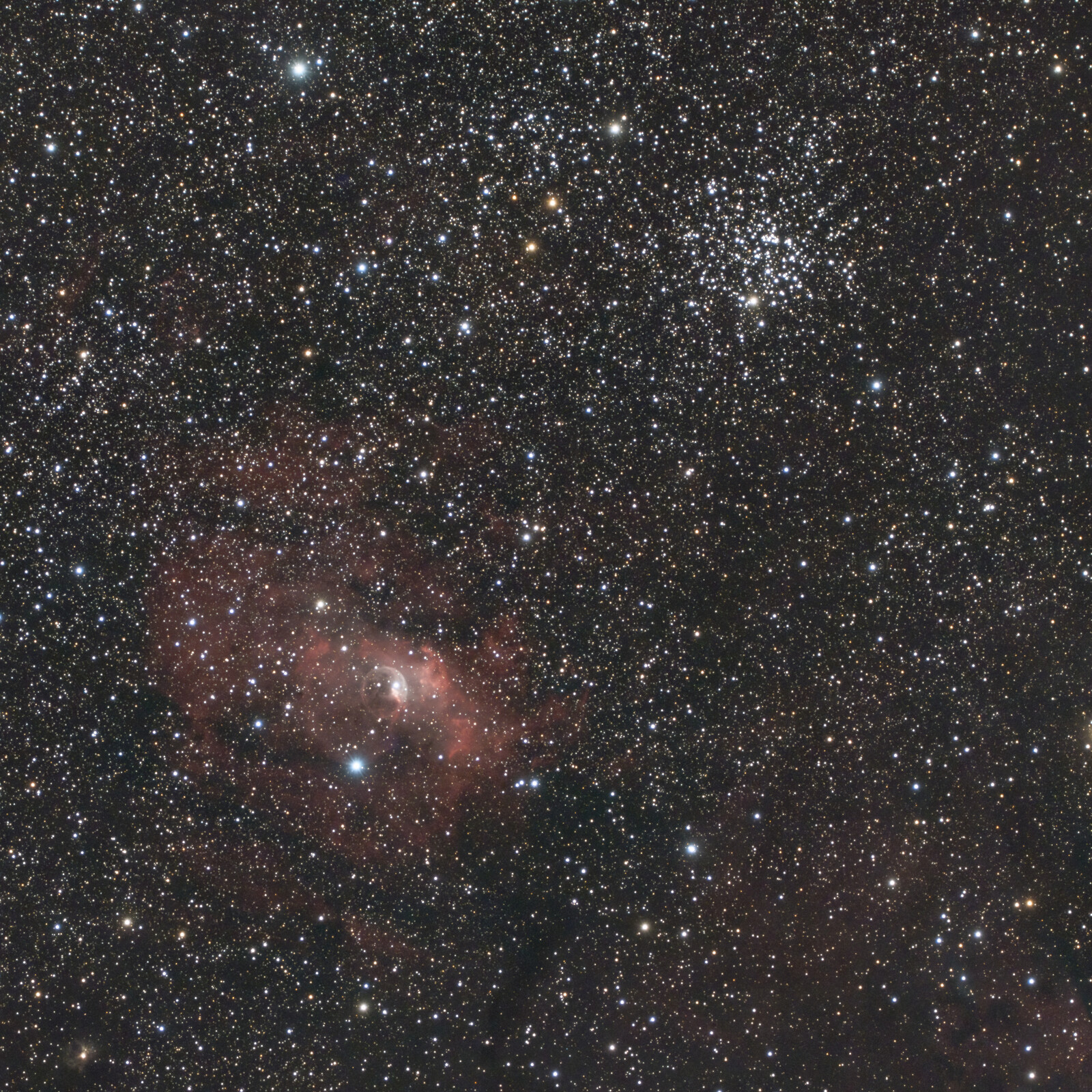 Bubble Nebula (NGC 7635) and M 37 - 2022