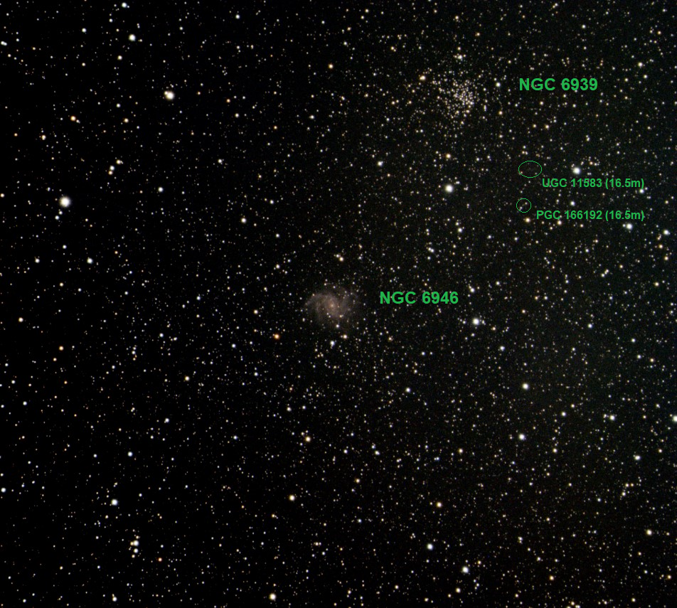 NGC6946 And NGC 6939   Labels