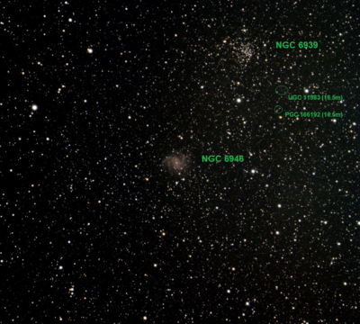 NGC6946 And NGC 6939   Labels