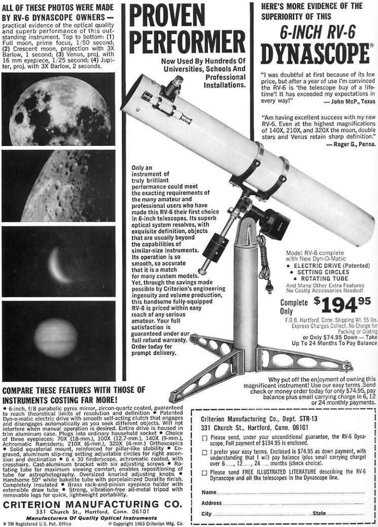criterion Rv 6 dynascope telescope advertisement