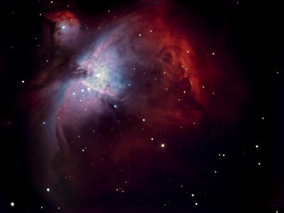 M42 C8>.63 Anteres focal reducer > Svbony Ir/UV cut > DS10c  10sec100gainf29frames 220126Autosave05 SirilCLAHE19 AND M42 10sec20Lgainf63 UVIR DS10c220206 DSS STOOLS 368framesCore3200px R3
