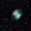 M27 C8@f10 > IRcutFilter > IMX294 25 and 35hcg 5sec 2x2 Bin 53min45sec DSS Siril stacked GIMP StarReduction - NO Autoguide 5 second subs