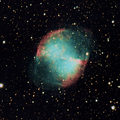 M27 C8@f10 > IRcutFilter > IMX294 25 and 35hcg 5sec 2x2 Bin 53min45sec DSS Siril stacked GIMP StarReduction - NO Autoguide 5 second subs