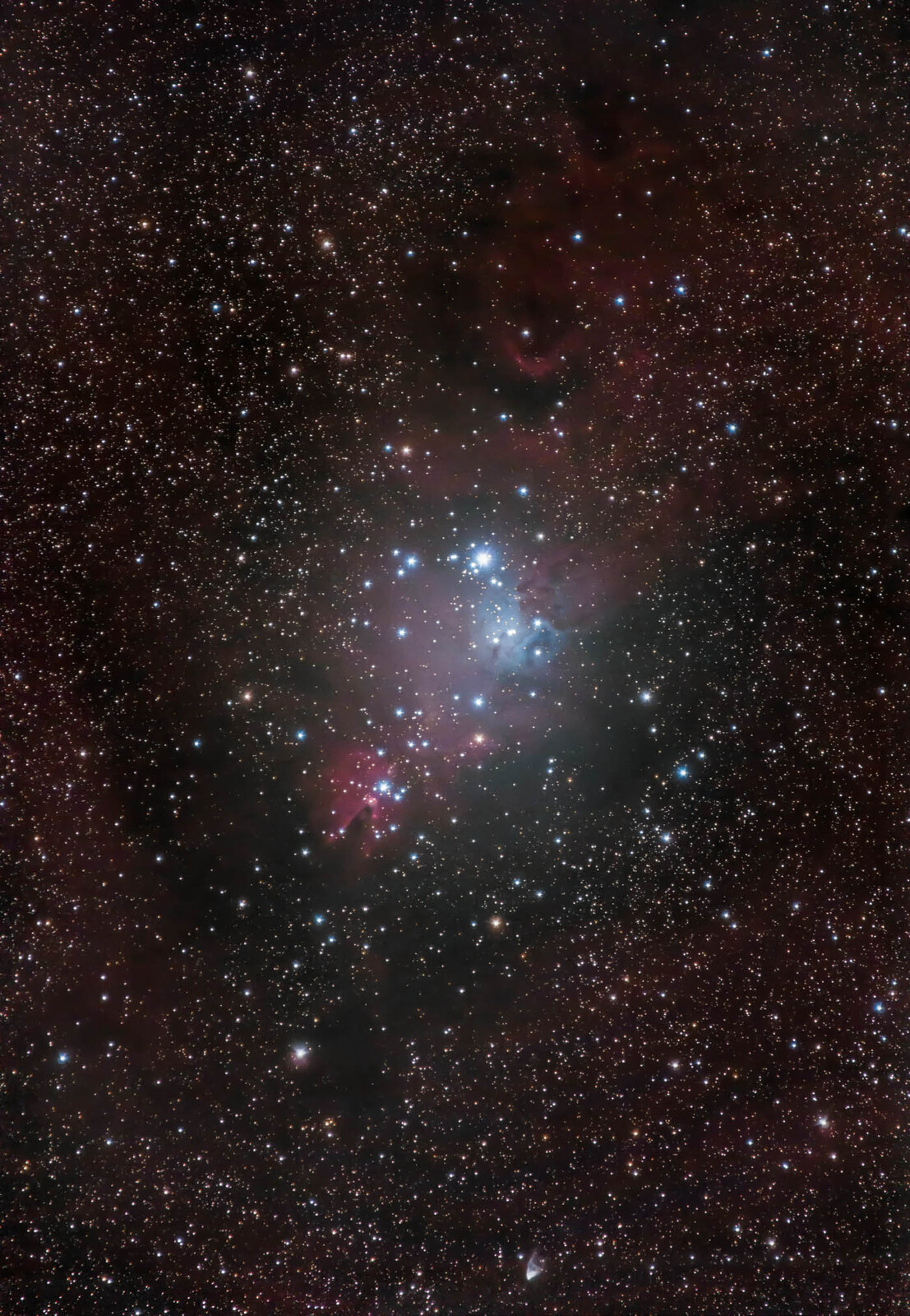 Cone Nebula, Christmas Tree Cluster, and NGC 2261 Hubble's Variable Nebula