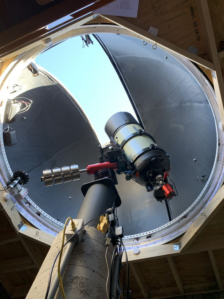 Inside of ExploraDome with C14 Edge Telescope