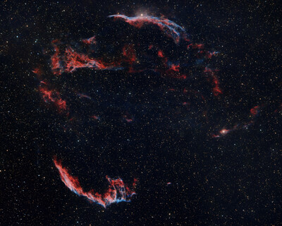 Cygnus Loop (Veil Nebula) Sharpless 103, NGC 6960, 6992, 6995, 6974, 6979, IC 1340