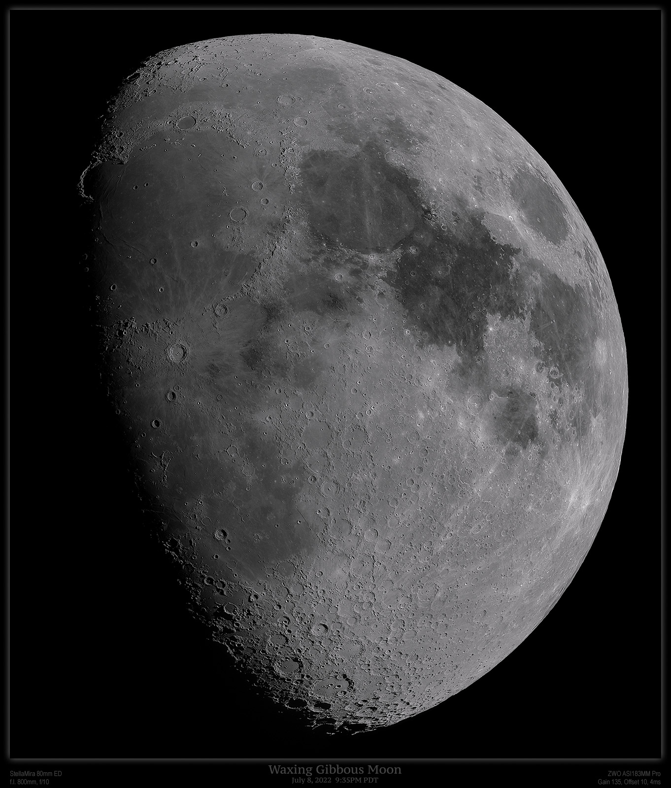 Gibbous Moon with StellaMira 80mm ED (medium)
