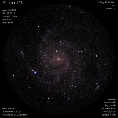 Messier 101 21May23 21 44 03 - SN 2023ixf