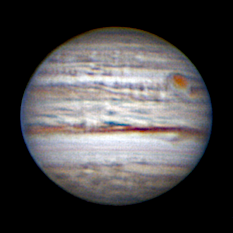 Jupiter C8 Tv2x AS P50 lapl5 ap498 RxD130 Winjupos Gimp  2022 09 16 0555 UTC
