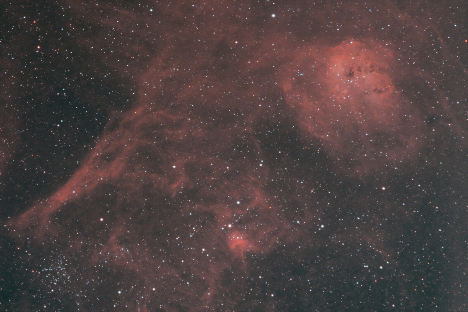 NGC1893 (Tadpole), IC417 (Spider) nebulae, M38 (Starfish Cluster) -- Nikon D5300 & Z61ii