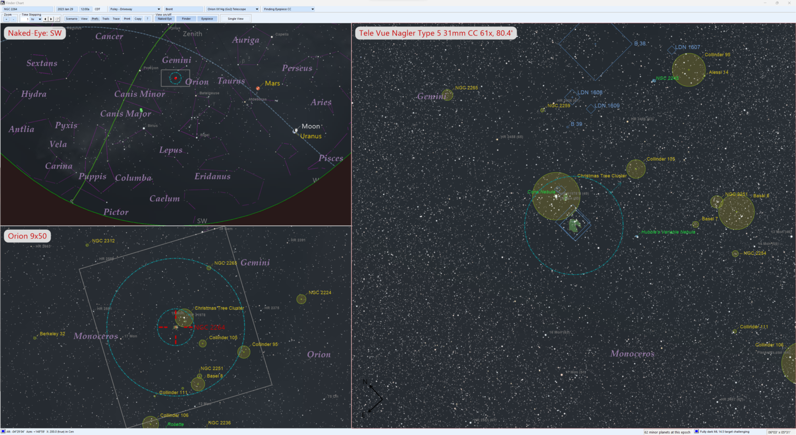 NGC2259 And Friends (SkyTools Chart)