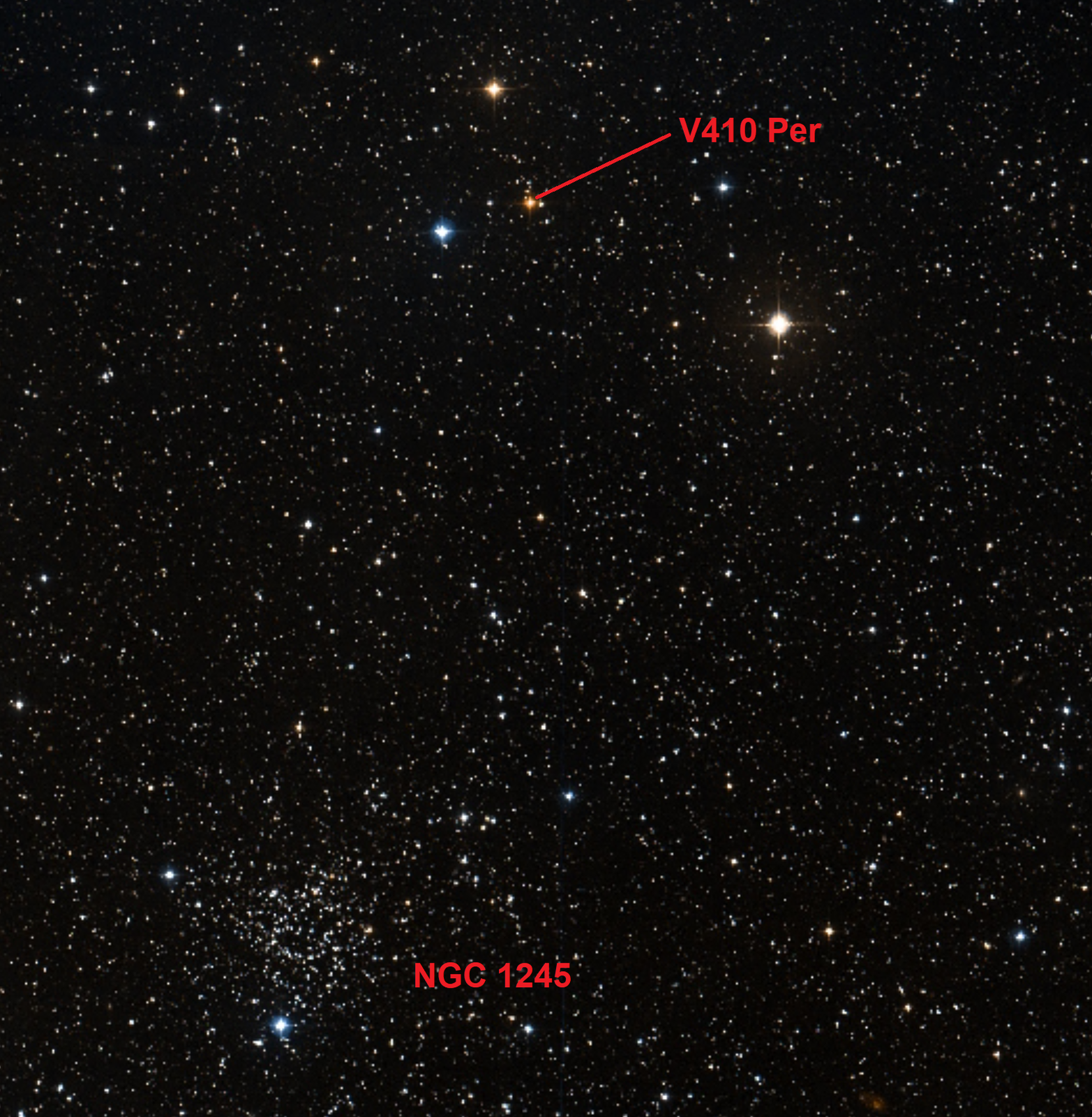 Perseus    NGC 1245 with V410    Simbad Annotated