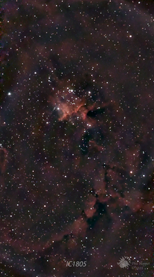 IC 1805 3600S Central Core of Heart Nebula