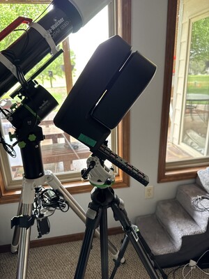 Seestar in EQ mode on 200mm rail
