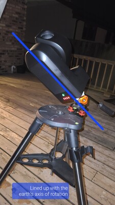 Evolution Tripod with SeeStar 50 in Equatorial Mode