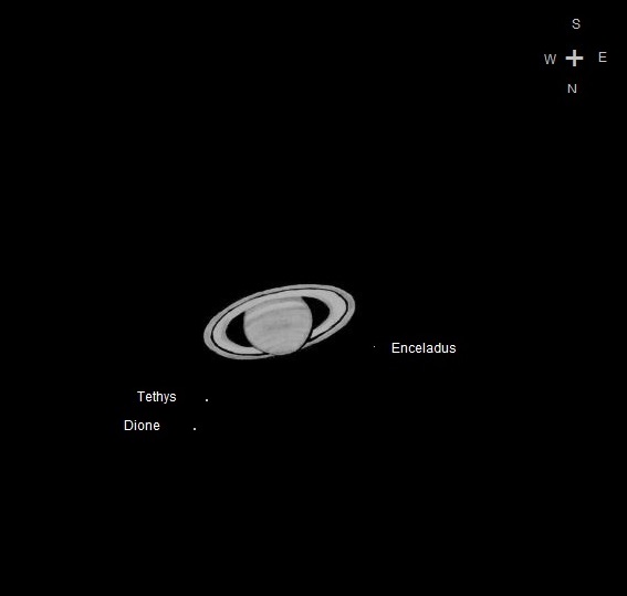 Saturn and 3 Moons