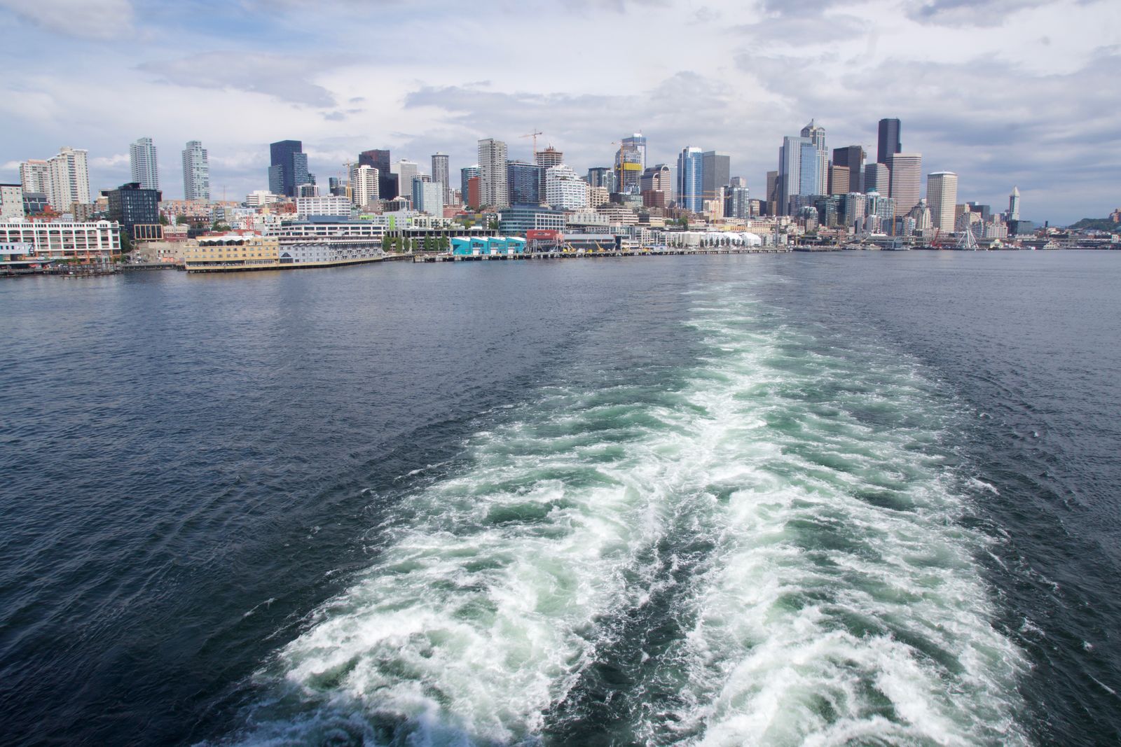 Leaving Seattle on a cruise ship
